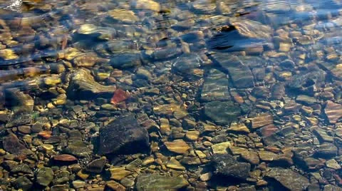 Water stream and rocks bottom Stock Footage 22080932