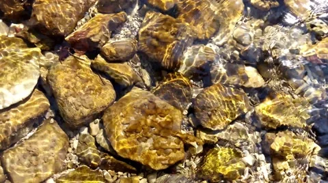 The water stream and rocks bottom Vídeo Stock 48389549