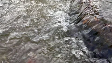The water stream and rocks bottom Stock Footage 49067337