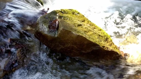 The water stream and rocks bottom Stockbeeldmateriaal 49067534