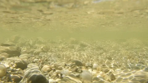 Water stream cinemagraph 4k, flow sunny day, only water moving, shot underwater Video stock 104572883