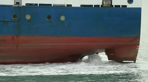 Water stream coming out from ship’s propeller Stock Footage