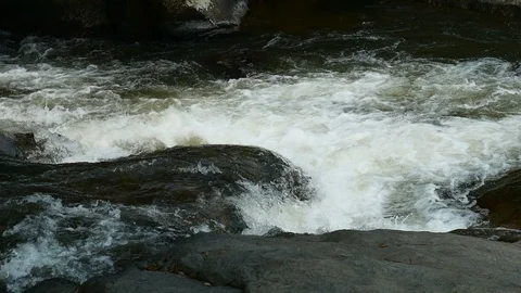 Water stream flowing on rock Stock Footage 109398026