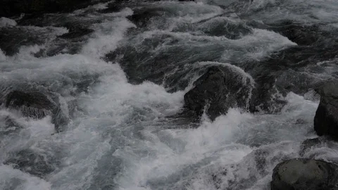 Water stream flowing through the stone, slow motion Stock Footage 107085429