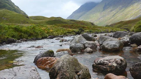 A water stream in the mountains in Scotland. Stock Footage 112681309