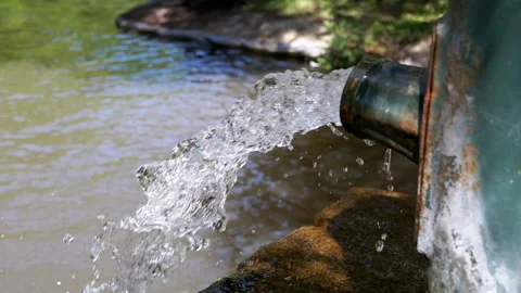 Water Stream From Old Pipe Stock Footage 293215870