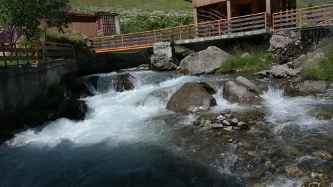 Water stream or river down the canyon Stock Footage 248380691