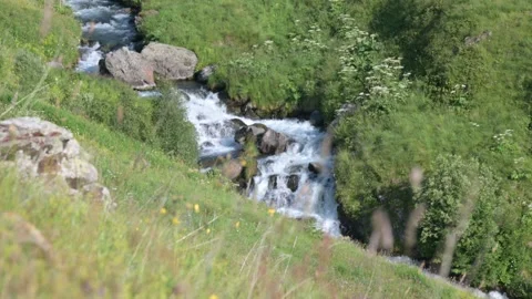 Water stream or river down the canyon Stock Footage 248380712