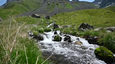 Water stream or river down the canyon Stock Footage 248380760