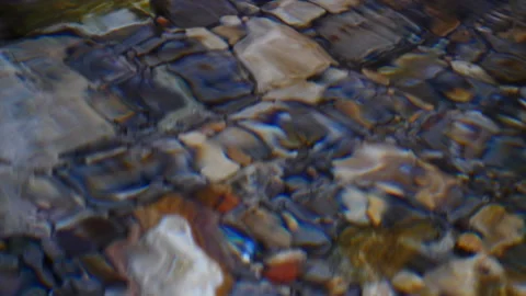 Water in a stream over grey rocks. Slow motion 180 fps Stock Footage 131789883