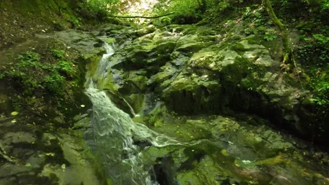 Water stream on rock Video stock 240784350