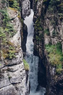 Water stream running down a hillside Foto stock