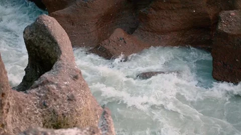 Water Stream On Stone Stock Footage
