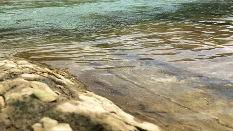 Water stream of a transparent mountain river Stock Footage 115798081