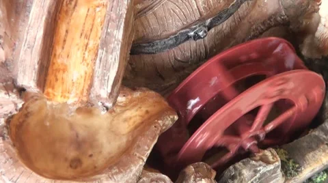 Water stream twists a wheel Video stock 7761568