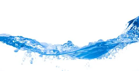 Water stream on white background isolate minimalism Stock Photos