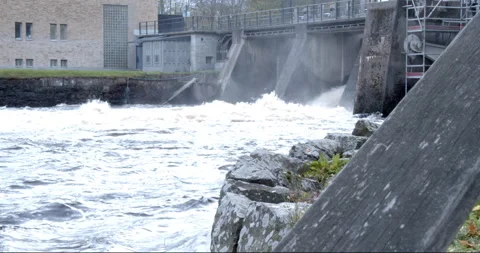 Water streaming from hydropower plant 스톡 동영상 163217693