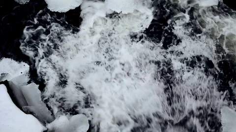 Water streaming in winter Stock Footage 71721324