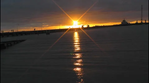 Water Sunset Stock Footage 33309695