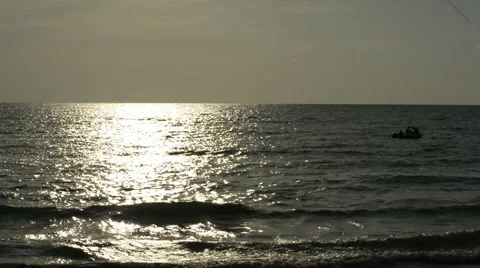 On the water at sunset Stock Footage 58799132