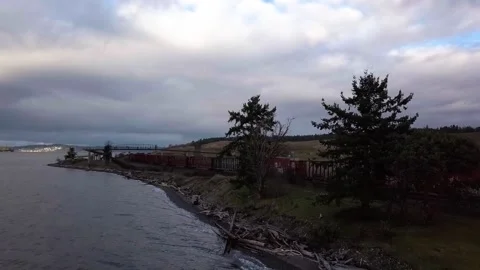 Water at Sunset TRAIN Stock Footage 196477071