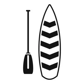 Water sup surf icon simple vector. Paddle board Stock Illustration