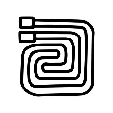 Water supply pipe system line vector doodle simple icon Stock Illustration