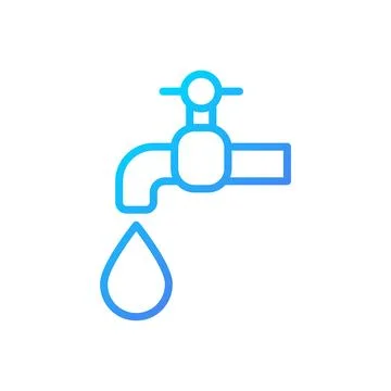 Water supply pixel perfect gradient linear vector icon Ilustração Stock