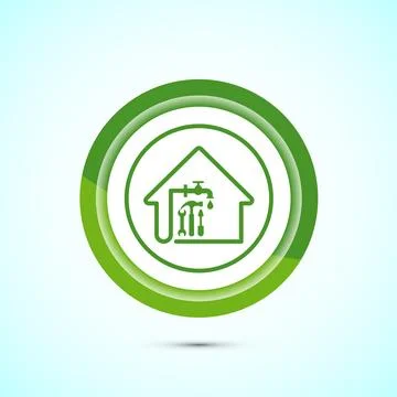 Water supply service icon design illustration. Plumbing repair service sign.. Stock Illustration