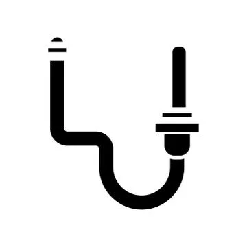 Water supply system icon, vector illustration, black sign on isolated background Stock Illustration