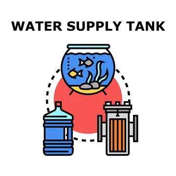 Water supply tank system concept vector illustration Stock Illustration