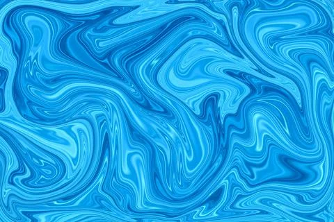 Water surface, abstract blue waves texture, seamless pattern. Art illustratio Illustrazione stock