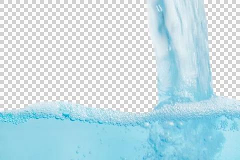 Water surface and flowing stream. On a blank background Stock Photos