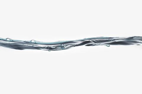 Water surface background with waves and air bubbles on white background. Stock Photos