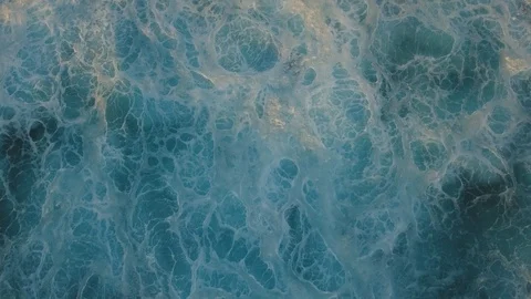 Water surface with big waves, aerial view.Bali. Stock Footage 99002739