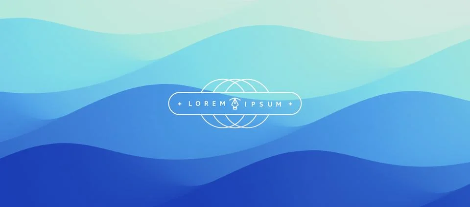 Water surface. Blue abstract background. Vector illustration for design. Stock Illustration