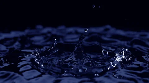 Water surface bouncing and making splashes. Slow Motion. Stock Footage 55538802