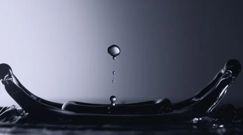 Water surface bouncing and making splashes. Slow Motion. Stock Footage 65372051