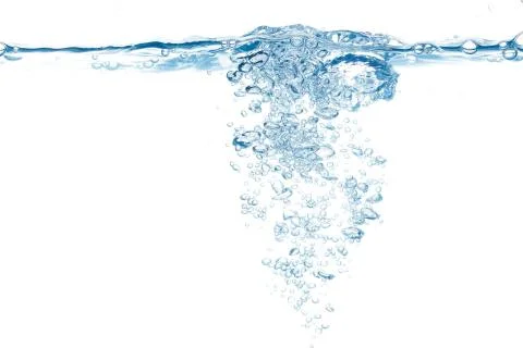 Water surface with bubbles emerging in the center Stock Photos