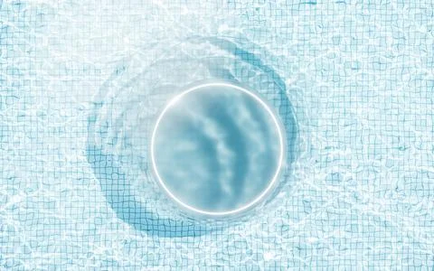 Water surface with caustic phenomenon, 3d rendering. Stock Illustration