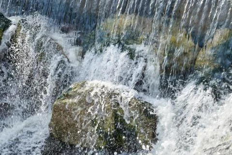 Water surface flow, close up of waterfall Stock Photos