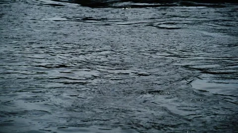 Water surface with gentle ripples under dim light Stock Footage 335809742