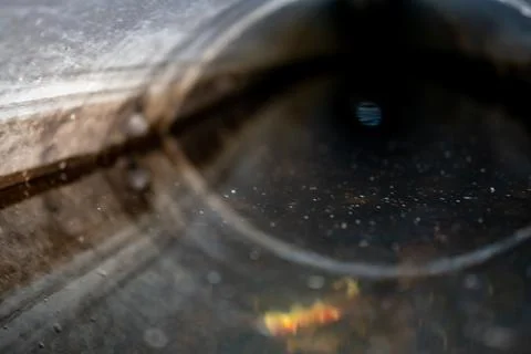 Water surface level view from inside a concrete culvert Stock Photos
