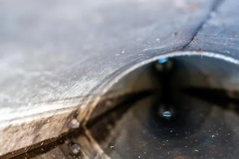 Water surface level view from inside a concrete culvert Foto stock
