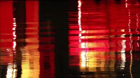 Water surface with multicolored changing lights in motion Stock Footage 41192330