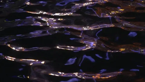 Water surface at night. Stock Footage 78632422