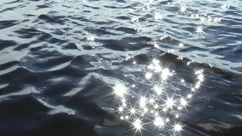 Water surface with patches of sunlight Stock Footage 77294744