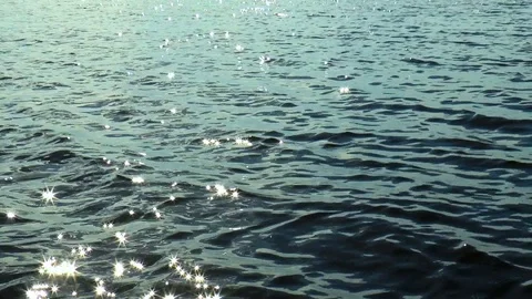 Water surface with patches of sunlight Stock Footage