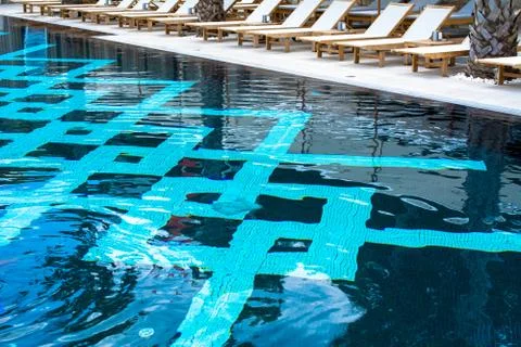 Water surface of the pool at the hotel Stock Photos