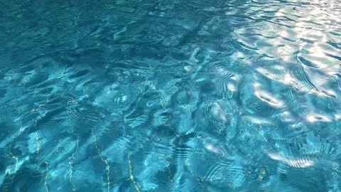 Water surface in the pool. Swimming pool background. Blue water texture. Stock Footage 277853248